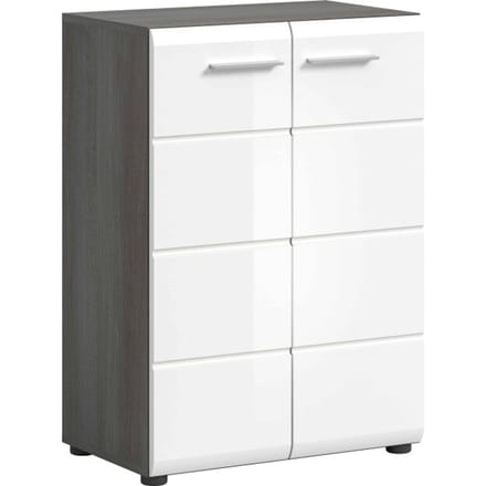 Salsa ladekast wit hoogglans MDF TZ rook zilver NB - 37x60x85cm