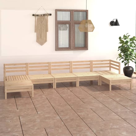vidaXL - 7-delige - Loungeset - massief - grenenhout