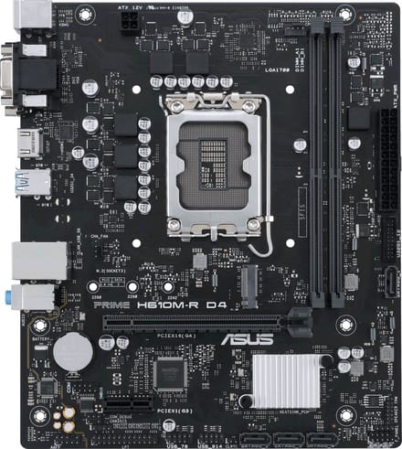 ASUS PRIME H610M-R D4 Moederbord - Intel H610 - Intel LGA1700 - DDR4 RAM - Micro-ATX
