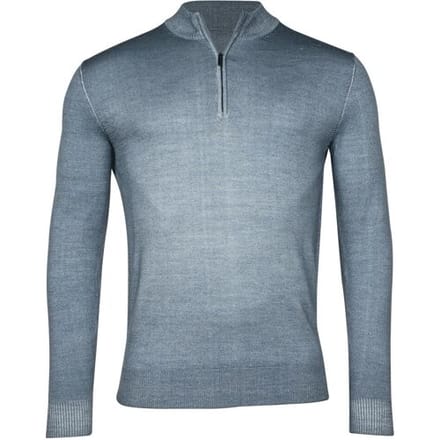 Thomas Maine Trui Half Zip Single Knit Dye Wash Grijsblauw / male