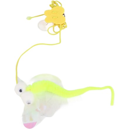Jouet pour chat à suspendre à la porte, conception à crochet, réduit la solitude, exercice de saut, jouets interactifs pour chat, corde extensible yellow