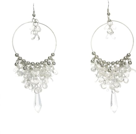 Behave - Oorhangers met transparante kralen - feeststijl - 10 cm