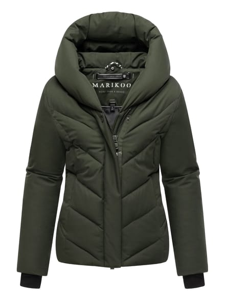 Marikoo dames gewatteerde winterjas Nadiraa met 2-in-1 design & capuchon