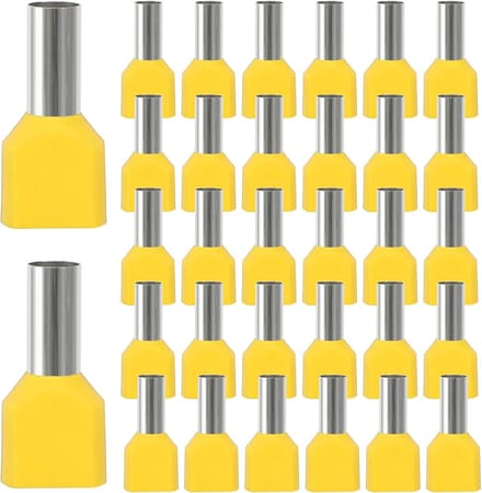 Twin Cord-End Ferrules - 6 mm² - Dubbele Set - 2 x 6.0 mm² Lange - Dubbele Cord-End Ferrules - Set Twin - Elektrische Verbindingen - Kwaliteit Ferrules