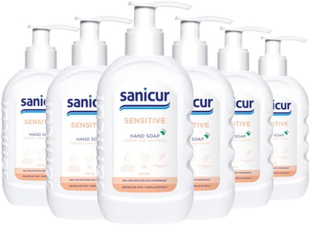 Sanicur - Handzeep Sensitive - 6 x 300 ml - Voordeelverpakking