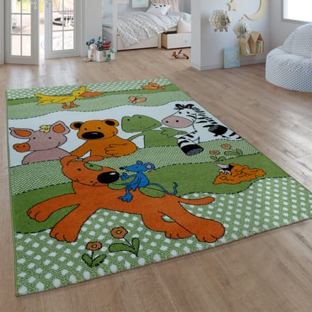 Kindertapijt Die lieben sieben groen 80x150 cm