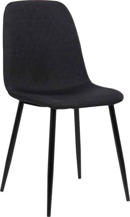 CLP Giverny Eetkamerstoel - Zonder armleuning - Metaal frame - zwart Stof