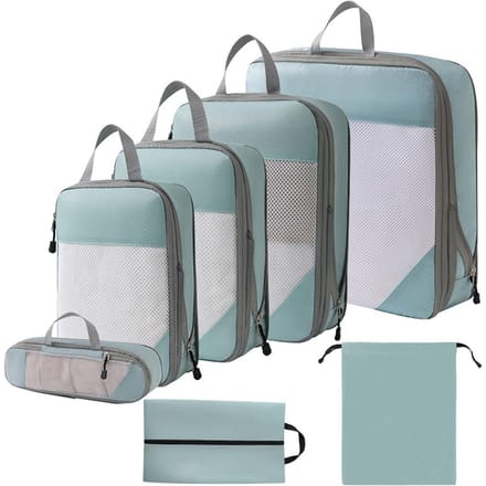 1 set compressieverpakkingsblokjes samendrukbare reisverpakkingsorganizer voor handbagage