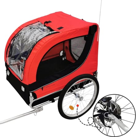 Hondenaanhanger - Fietskar - Hond Vervoeren - Universele Koppeling - Tot 40 kg - Rood