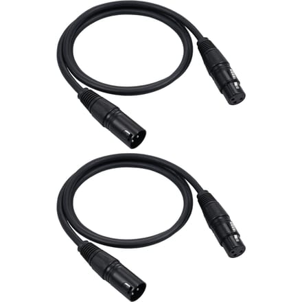 Câble de signal DMX512 Câble Canon/Câble de microphone/Câble de microphone Câble XLR Noir 100cm&2pcs