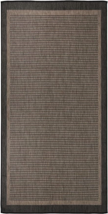 vidaXL Buitenkleed platgeweven 100x200 cm donkerbruin
