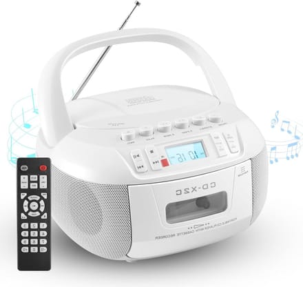 CD en Cassette Speler - Boombox Radio - Muziek Afspelen - Bluetooth USB AUX