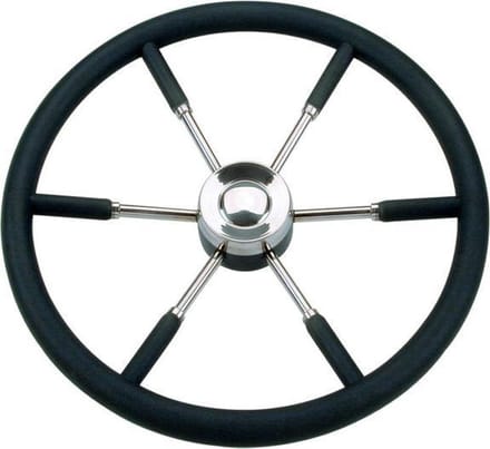 Stuurwiel RVS met Polyurethaan Grip Ø 55 cm – 6‑Spaaks | Vetus / Teleflex / Ultraflex Compatibel