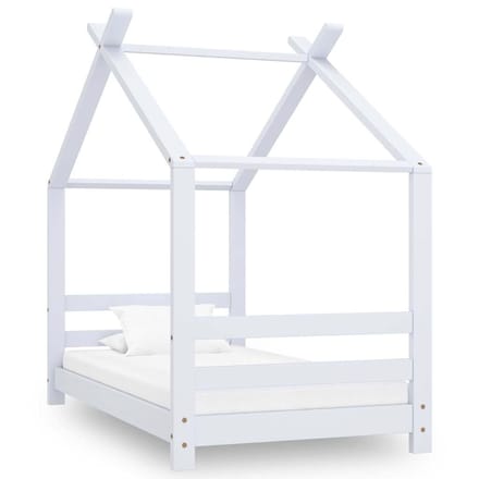 vidaXL - Kinderbedframe - massief - grenenhout - wit - 70x140 - cm