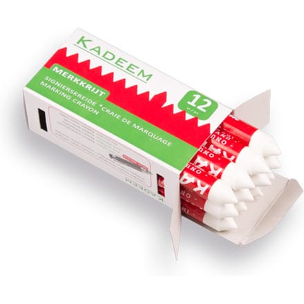 Kadeem Merkkrijt Onuitwisbaar - Wit waskrijt voor bomen - 12 stuks
