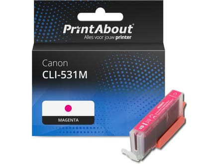 PrintAbout huismerk Inktcartridge CLI-531M Magenta Geschikt voor Canon