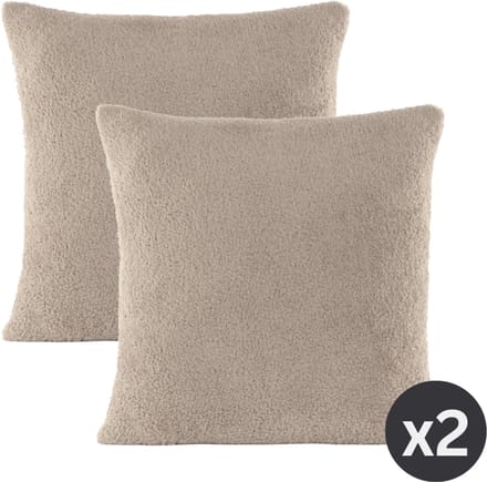 Tiseco - Kussen COCOON (gevuld) - SET/2 - Half fleece - 45x45 cm, taupe