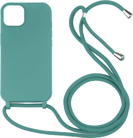 Hoesje geschikt voor iPhone 16e - Backcover - Koord - Softcase - Flexibel - TPU - Mintgroen