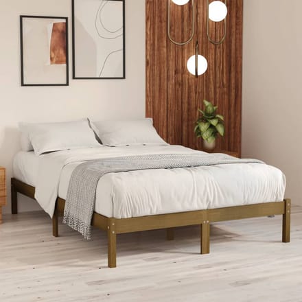vidaXL - Bedframe - massief - grenenhout - honingbruin - 200x200 - cm