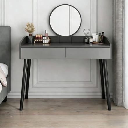 Kaptafel met spiegel - Make-up tafel - Make-up aanbrengen - Hoog draagvermogen - 100 cm breed - Grijs