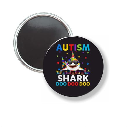 Button Met Magneet 58 MM - Autism Shark - NIET VOOR KLEDING