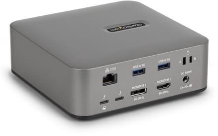 StarTech.com - docking station - USB-C / USB4 / Thunderbolt 3 / Thunderbolt 4 / Thunderbolt 5 / USB-A - DP HDMI - 1GbE - TAA Compliant