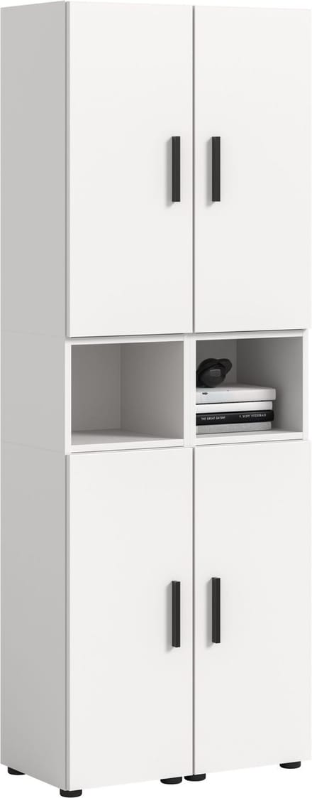 Woonkast in wit - Moderne woonwand met opbergruimte - 178 cm hoog