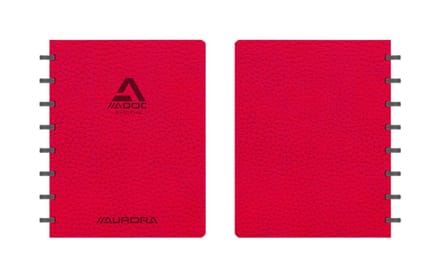 Aurora Adoc Business Schrift - A5 Lijn - 144 Pagina's - 90gram - Rood - 10 Stuks