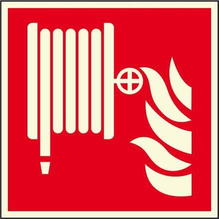 Bord brandslang pictogram, ISO 7010 200 x 200 mm