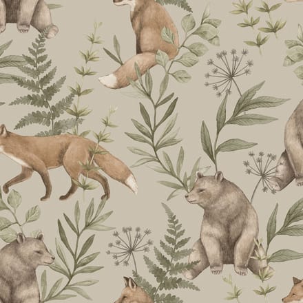 Boråstapeter Vliesbehang 6921 - Newbie2 - Dieren Beige - 53cm x 10.05m