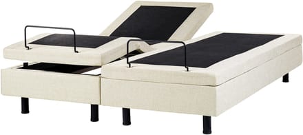 CASTELLAN - Bed verstelbaar - Beige - 160 x 200 cm - Polyester