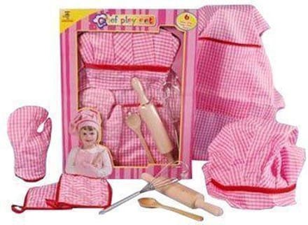 Playwood Keukenschort set 6 delig rode ruit