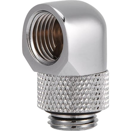 90 Graden PC Waterkoeling Twee touch Fitting G14 Draad Elleboog Barb Aansluiting voor Buis Zilver zilver