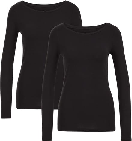 WE Fashion Dames T-shirt van katoenmix, 2-pack
