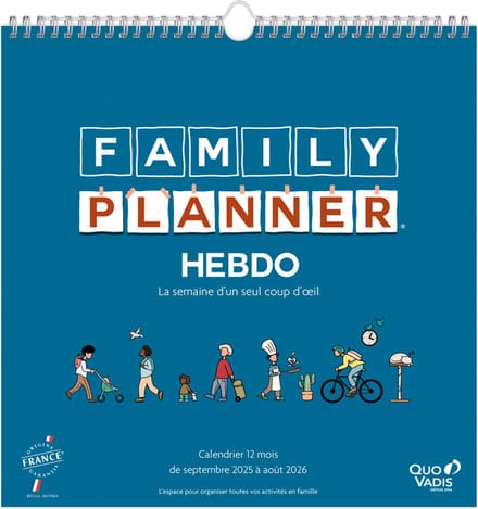 QUO VADIS kalender FAMILY PLANNER HEBDO, 2025/2026, wekelijks, september-augustus