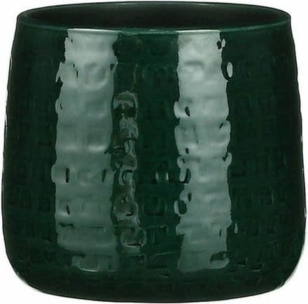 Mica Decorations - Plantenpot/bloempot - keramiek - groen - 17 x 15 cm