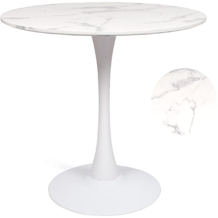 Milton & Oldbrook Eettafel Ø 80 cm Prague Marmerlook Mat Wit