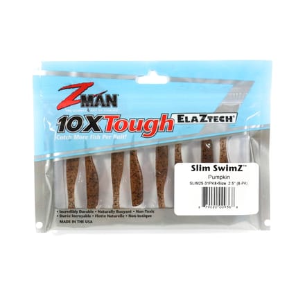 Zman Soft Lure Slim SwimZ 2,5 Inch 8/Pack Pompoen (9368)