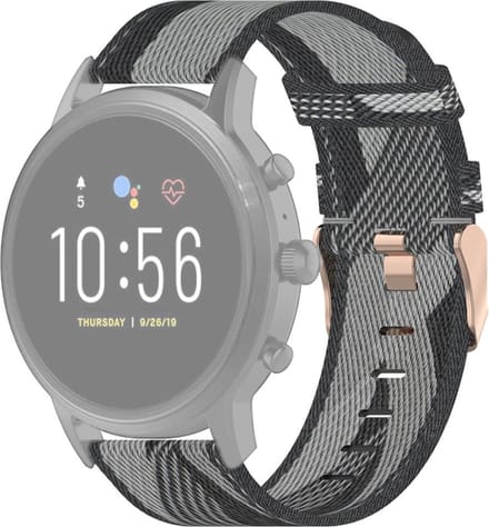 Nylon bandje - geschikt voor Fossil Gen 5 / 5E / 6 - grijs