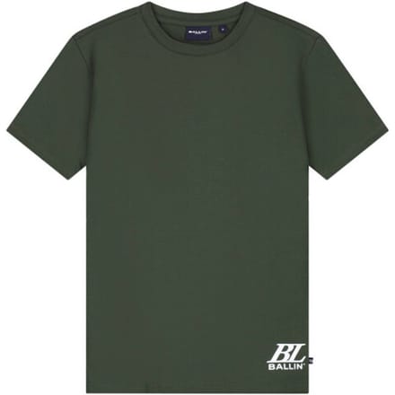 Ballin Amsterdam - Jongens Regular fit T-shirts Crewneck SS - Olive - Maat 16