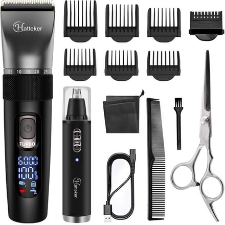 Hatteker 2-in-1 Tondeuse & Neustrimmer voor Heren – Baardtrimmer & Neustrimmer – Waterdicht & Oplaadbaar