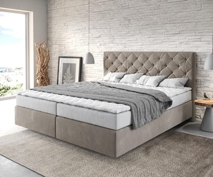 Boxspringbed Dream-Great microvezel beige 180x200 met matras en topper