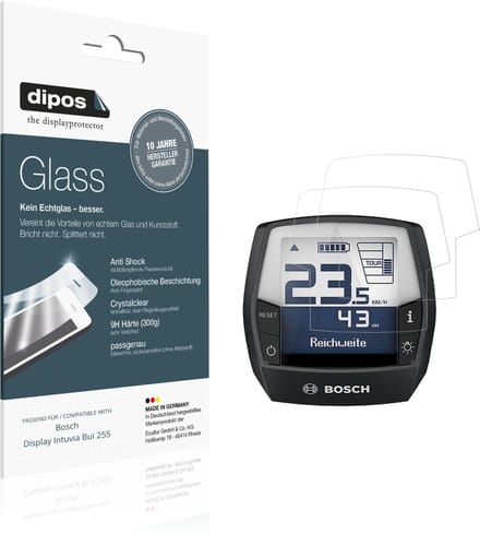 dipos – 2x Pantserfolie geschikt voor Bosch Display Intuvia Bui 255 | 9H Screenprotector