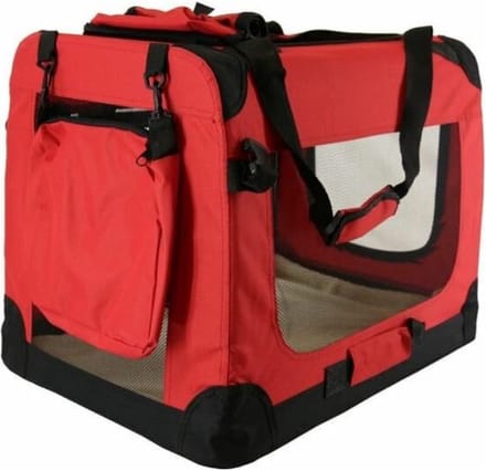 Reisbench Rood L (81 cm) - Nylon Softbench - Opvouwbaar - Lichtgewicht Hondenbench - Autobench Transportbox