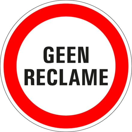 Geen reclame sticker 400 mm
