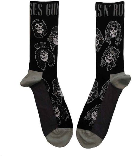 Guns N' Roses - Skulls Band Monochrome Enkelsokken - Zwart