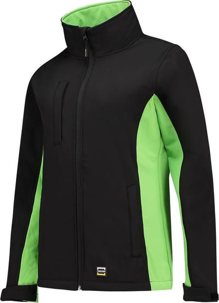 Tricorp Softshell Bicolor Dames 402008-Blacklime -S