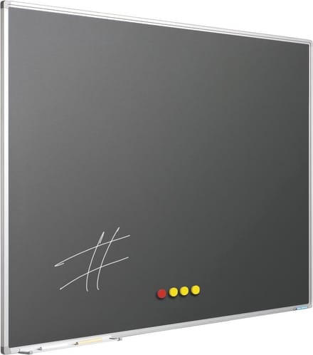 Krijtbord Softline profiel 8mm, emailstaal grijs 120x300 cm