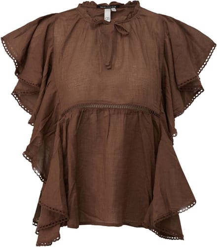 Zachte blouse met ruffles voor vrouwen QS Regular Fit