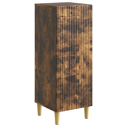 vidaXL - Dressoir - Gerookt - eiken - 33 - x - 34,5 - x - 90 - cm - Bewerkt - hout